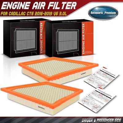 2x Left & Right Engine Air Filter for Cadillac CT6 2016 2017 2018 2019 V6 3.0L - Image 1 of 4