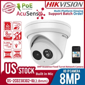US Hikvision 4K IP Camera DS-2CD2383G2-IU 8MP POE Built-in Mic IR Acusens H.265+ - Bild 1 von 24