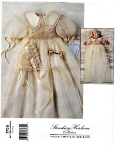 Abito da battesimo Strasburgo modello cucito U-Pick taglia NB-XL Vogue 1755 fuori produzione - Foto 1 di 3