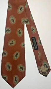 Corbata Giorgio Armani Corbata Seda Naranja Verde Paisley Corbata Italia - Imagen 1 de 3
