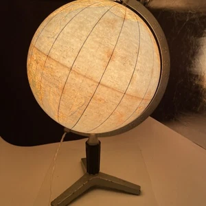 Vintage Glas Leucht Globus Ca 55 Cm Erdglobus Lampe 50er 60er Jahre Reg/L2d - Bild 1 von 19