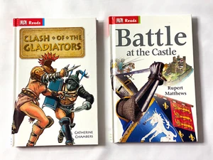 2 DK Children Reading Books: Battle at the Castle and Clash of the Gladiators - Foto 1 di 6