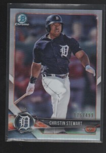 CHRISTIN STEWART  2018 BOWMAN CHROME PROSPECTS REFRACTOR CARD #BCP130  /499