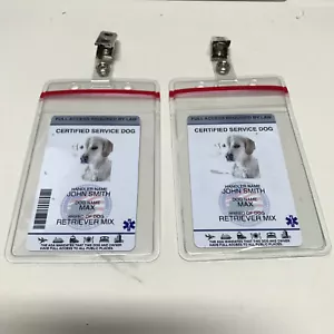 Customize Service Dog ID Card Badge ESA ADA EMOTIONAL SUPPORT THERAPY Zip Lock  - Picture 1 of 3