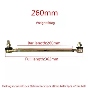 Vínculo de dirección M10 L+R rosca estilo T 260 mm/10,23 pulgadas barra de oruga rótulas de 18 mm - Imagen 1 de 12