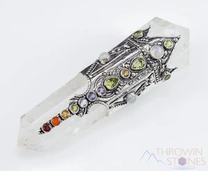 Varita de Cuarzo Transparente, Cristales de Chakra Arco Iris - Metafísico, Reiki, E0924 - Imagen 1 de 8