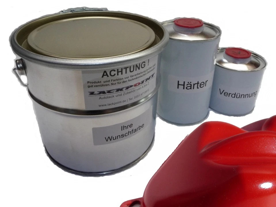 3,5 Liter Set 2K Autolack Flash Rot Metallic kein Klarlack Tuning Trendlack ! - Bild 1 von 1