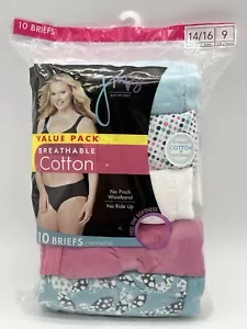 NEW HANES BRIEFS SZ 9 Women's JUST MY SIZE Breathable Cotton 10-PACK 750 - Picture 1 of 5