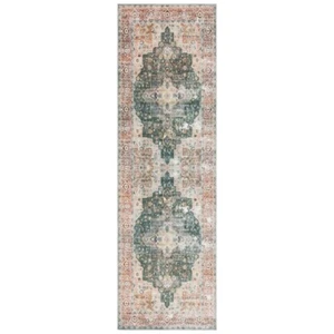 Safavieh Arizona 2'-6" x 6'-0" Polyester Power Loomed Rug in Green / Light Brown - Picture 1 of 8