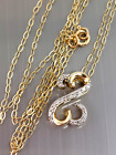 Vintage 9ct Gold Diamond Pendant Necklace 16"