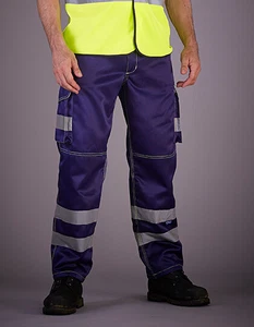 YOKO Hi Vis ARBEITSHOSE Klasse 1 High Visibility Cargo Trousers WORKWEAR HOSE - Bild 1 von 5