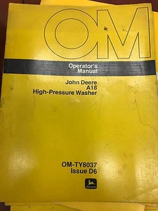 John Deere Operators Manual A18 Lavadora de Alta Presión #OMTY8037 ++ - Imagen 1 de 1