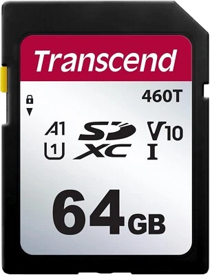 Transcend 64GB 460T SDXC V10 U1 A1 SD Memory Card Model TS64GSDC460T-VS1 - Image 1 of 4