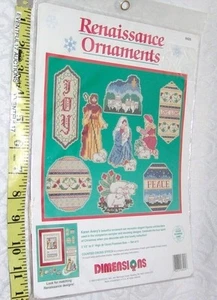 Dimensiones Renacimiento Adornos Navidad Punto de Cruz Kit 8425 Nuevo - Imagen 1 de 3