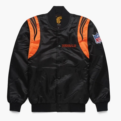 Cincinnati Bengals NFL classic satin jacket embroidery logo Free Shipping Cover