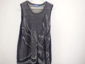 Simply Vera Wang Womens Top XL Sleeveless Gray and Black - Picture 1 of 12