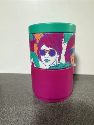 Teavana Stackable Tea Travel Tins Containers Canisters Pink, Green, USED Ex Cond - Image 1 of 4