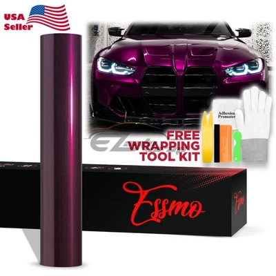 ESSMO PET Super Gloss Metallic Rubellite Purple Vehicle Vinyl Wrap Decal Paint - Image 1 of 4