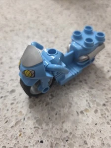 Lego Duplo Blue Police Motorcycle Motorbike Legoville City Harley Motor Cycle - Picture 1 of 6