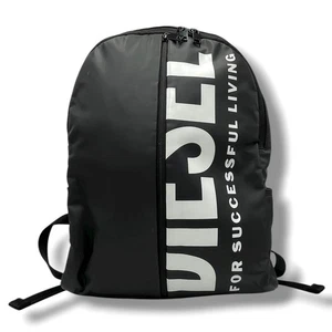 DIESEL Rucksack Herren schwarz weiß Logo PVC A4 Nylon Freizeit Reisen Arbeitskleidung - Bild 1 von 9