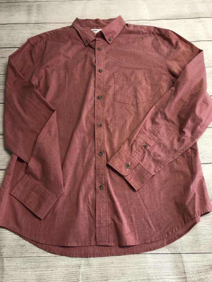 Camisa Antigua Azul Marino Para Hombres XL Roja Manga Larga Con Botones Calce Ajustado Bolsillo Informal Foto 1 de 4