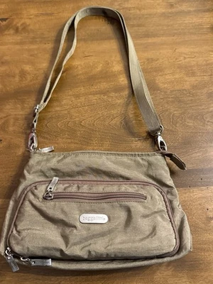 Baggallini Tan/Blue Medium Nylon  Bag with Multi Pockets Travel  Organizer - Image 1 of 4