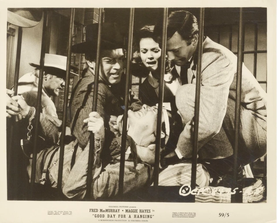 "GOOD DAY FOR A HANGING"-ORIGINAL PHOTO-WESTERN-FRED MACMURRAY-JAIL-MAGGIE HAYES - Image 1 of 1