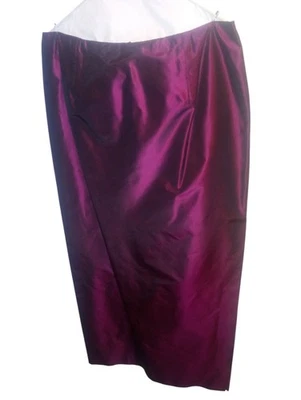 Maxi Falda Para Mujer CHETTA B Bloom&Noviello 14 Borgoña Metálica 100% Forrada en Seda Foto 1 de 4