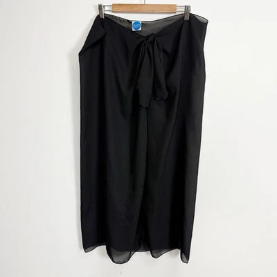 Dotti Mujer Traje de Baño Cubrir Falda Talla Única Negro Transparente Largo Cierre de Corbata Foto 1 de 4