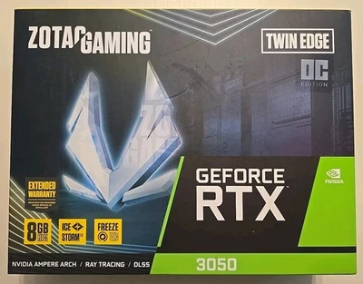 Zotac NVIDIA Geforce RTX 3050 8GB GDDR6 Twin Edge OC Edition Gaming Graphic Card - Image 1 of 2