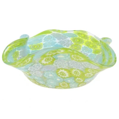 GlassOfVenice Murano Glass Millefiori Decorative Bowl - Aqua Green - Image 1 of 4
