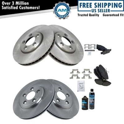 Kit de pastillas de freno y rotor cerámico delantero y trasero con productos químicos Foto 1 de 4