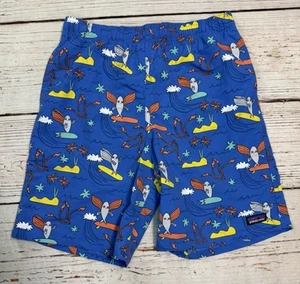 NWT Patagonia 7” Baggies Shorts Happy Jam Bayou Blue Boys Sz XL (14) - Picture 1 of 18