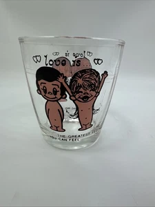Vintage "Love Is" Kim Casali Glass 3.25" Tall Los Angeles Times 70's - Picture 1 of 4