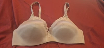 NWOT Maidenform 38B Tan Soft Wear Bra Comfort Lace Trimmed Molded Cup Push Up  - Image 1 of 3