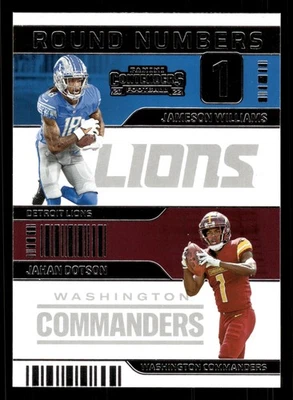Jameson Williams / Jahan Dotson 2022 Panini Contenders #RN-WD Round Numbers - Image 1 of 2