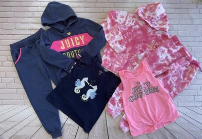 Lote de 6 Meninas Juicy Couture Dkny Pacote Terno de Trilha Moletom Calça Camisa Tamanho 6X - Imagem 1 de 4