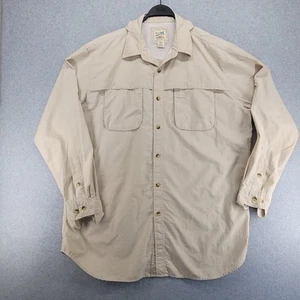 Travelsmith Shirt Men XXL Tan Khaki Button Up Safari Outdoor Jacket Hiking - Picture 1 of 15