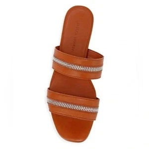 Rebecca Minkoff Größe 8,5 M Marciann Reißverschluss Leder Pantoletten Pantoletten neutral Coastal - Bild 1 von 10