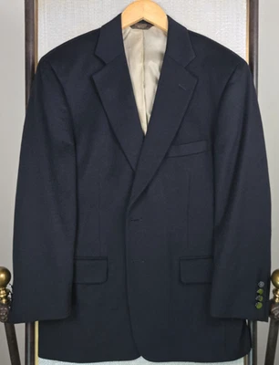 PAUL STUART VTG 100% Cashmere Mens Size 40 Short Black Notch Lapel Jacket Blazer - Image 1 of 4