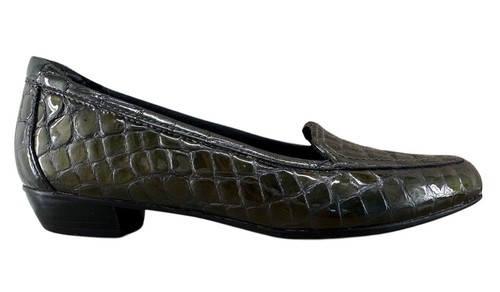 Mocassino donna Clarks Everyday Timeless verde stampa coccodrillo vernice taglia 7 5