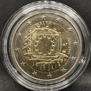 2 EURO 2015 MALTE DRAPEAU EUROPEEN / EUROS - Picture 1 of 2