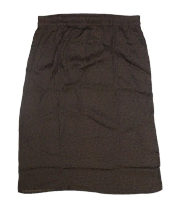 Saia Midi Gap Cetim Marrom Ditsy Floral Fenda Lateral Cintura Elástica Fácil Feminina Extra Grande - Imagem 1 de 4