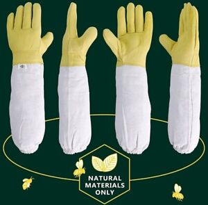 Long cotton/goat skin sleeves garden gloves
