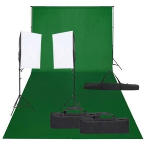 Zestaw studia fotograficznego z oświetleniem i tłem zestaw studyjny vidaXL - Zdjęcie 1 z 12