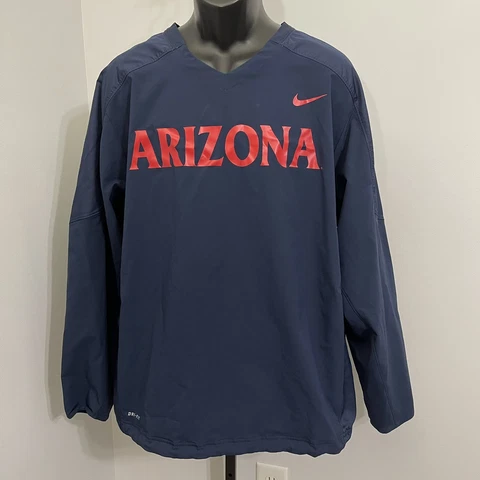 Arizona Wildcats Nike Windbreaker Men's XL Navy Blue Dri Fit V-Neck Pullover Cover