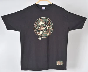 Vintage Majestic New York Yankees Camouflage Emblem T Shirt 2XL Baseball Black - Picture 1 of 6