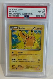 2014 Pokemon McDonalds Collection Happy Meal Pikachu Holo 5/12 PSA 8 NM MT