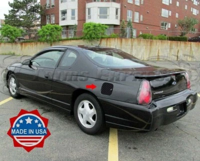 FIT:2000-2005 Chevy Monte Carlo Carbon Fiber Black Flat Gas Cap Cover Stick-On - Image 1 of 4