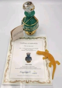 Ion Tamaian Signed Handmade Art Glass Infinity Perfume 7" Green & Gold W/ COA - Bild 1 von 9